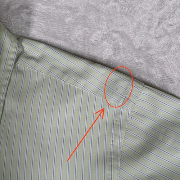 Ralph Lauren Shirt Men Size 17 32 33 Classic Fit Long Sleeve Striped Embroidered - Picture 9 of 11